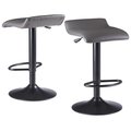 Winsome Wood Winsome Wood 16232 34.4 in. Tarah Set Air Lift Adjustable Stool; Black & Gray - 2 Piece 16232